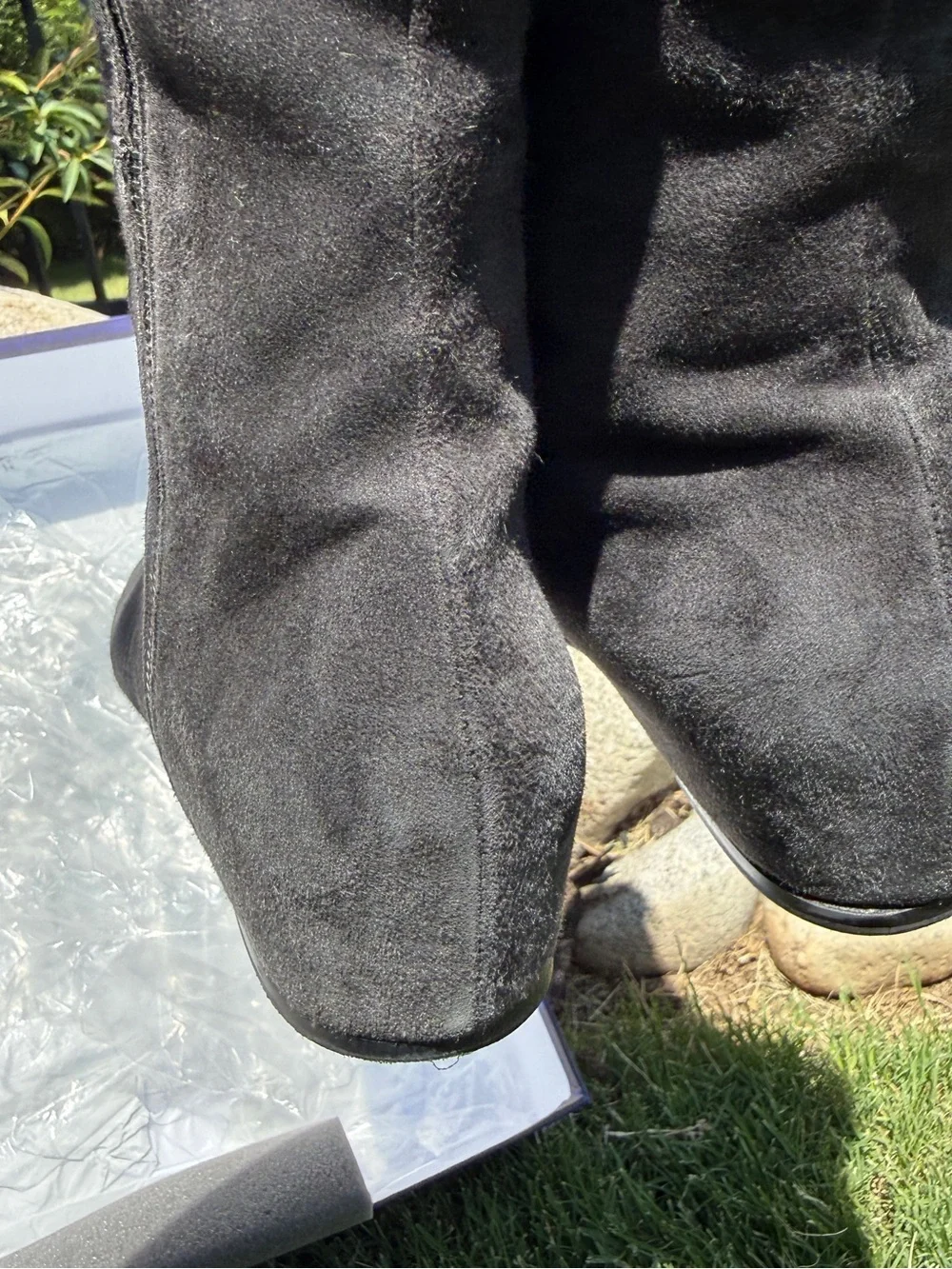 Stuart Weitzman Elf Over Knee Boots Anthracite Suede Flat Women’s 7.5 Spain